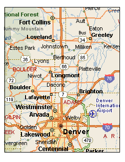 Directions to City of Fort Collins Purchasing Department from DIA