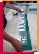 image of creation of road sign
