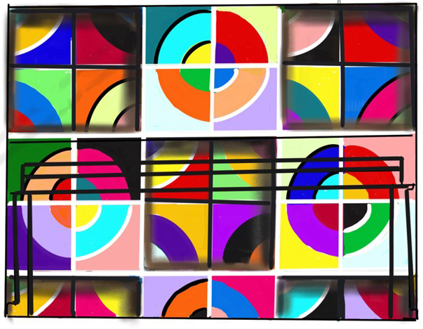 Circles and Squares Mural Design