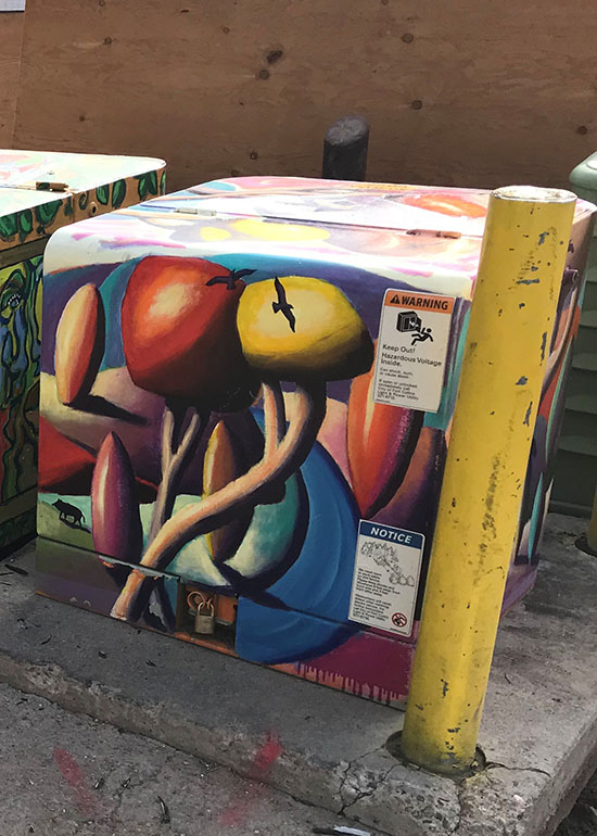 Cabinet in alley west of College south of Mountain.