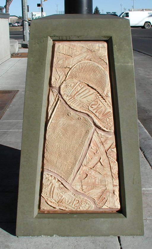 Example of ceramic panel on light pole shroud.