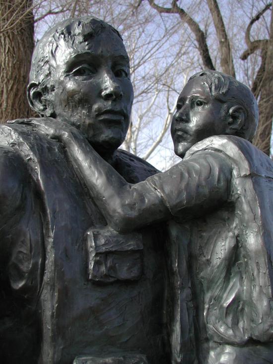 Detail of the sculpture.