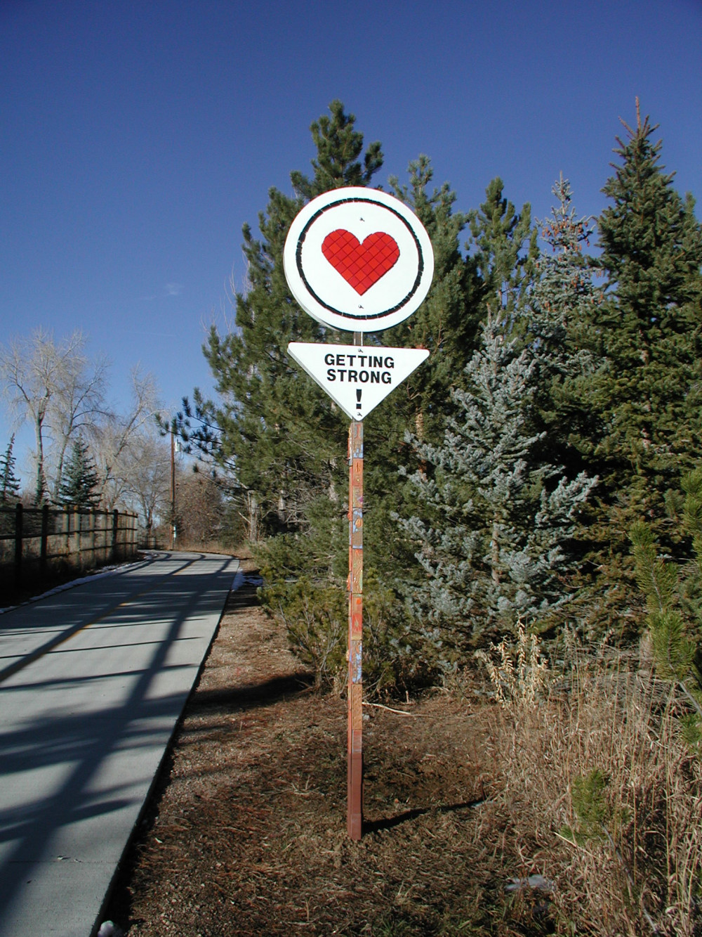 Getting Strong sign along the Mason Trail