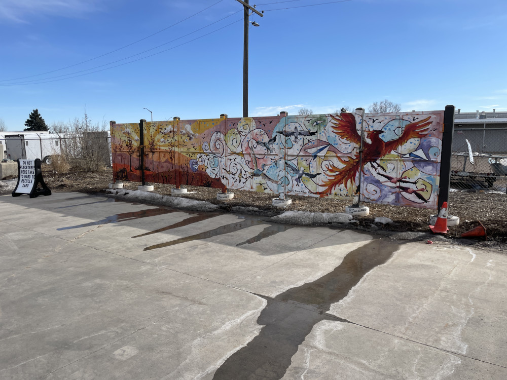 Mural after relocation to Timberline Recycling Center