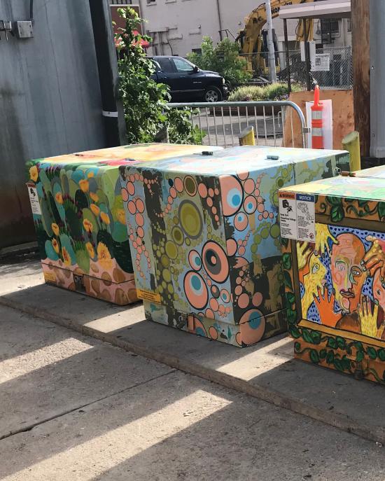 Cabinet in alley west of College south of Mountain.