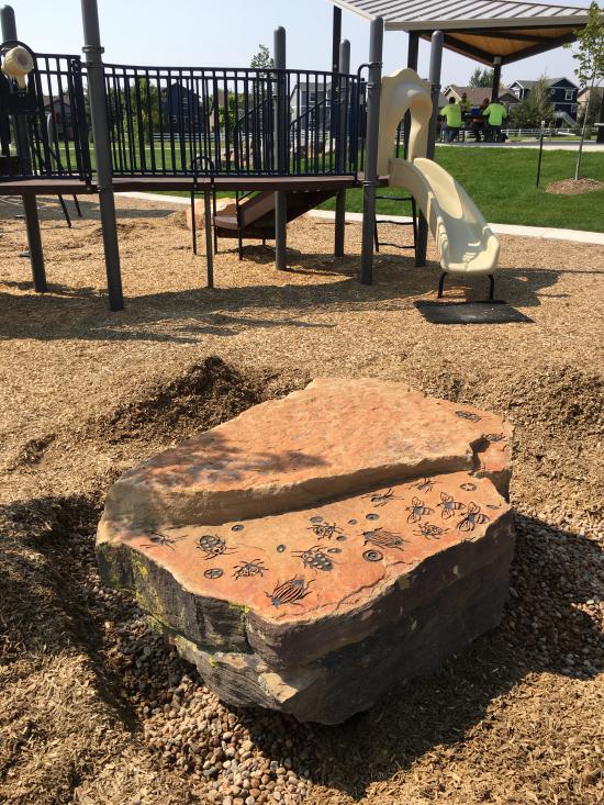 Seating element in the playground