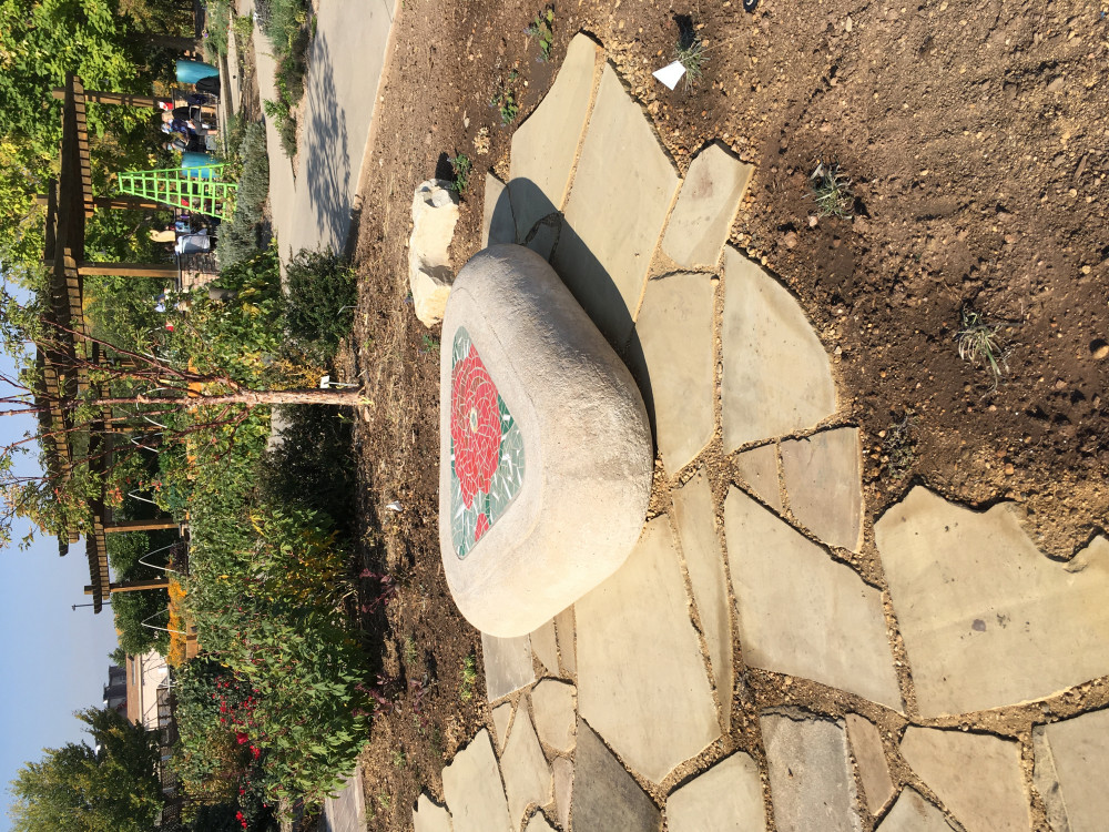 Placed prickly pear bench