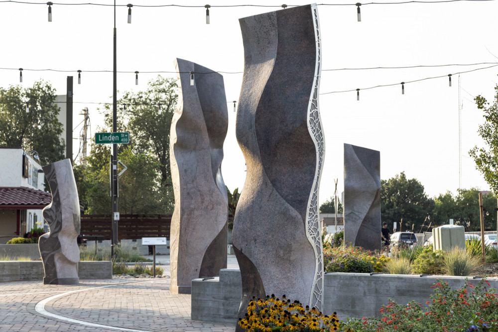 Columns in plaza