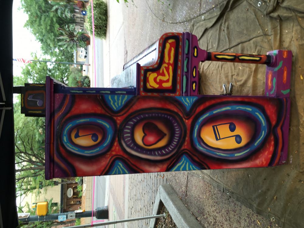 left side of piano mural