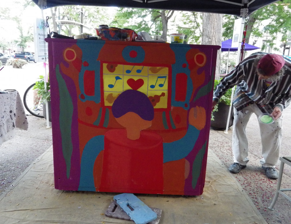 Piano mural in progress