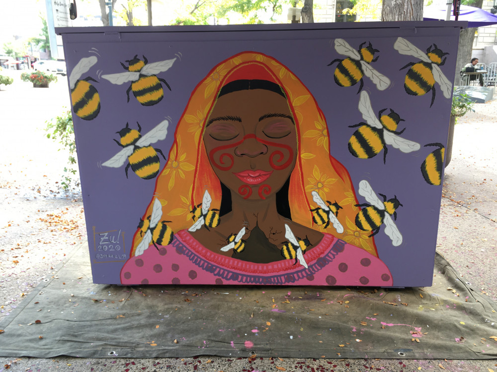 Completed mural back