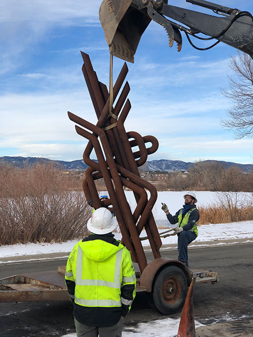 Installing the sculpture