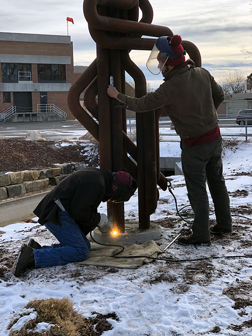 Installing the sculpture