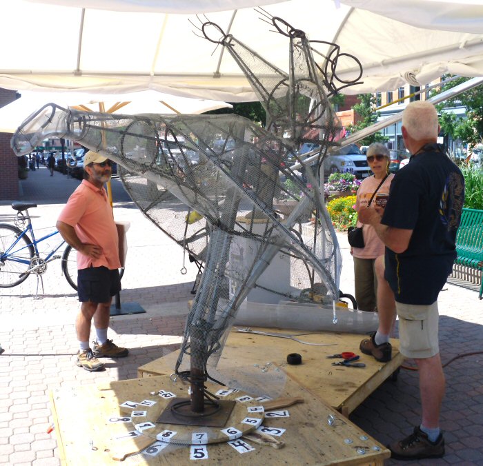 James Lynxwiler visiting with guests to the Art in Action Tent.