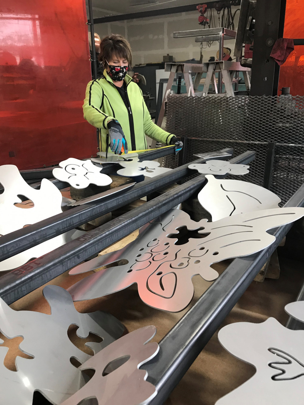 Sculpture being fabricated