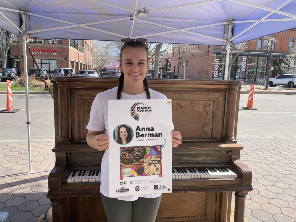 Anna before starting her mural