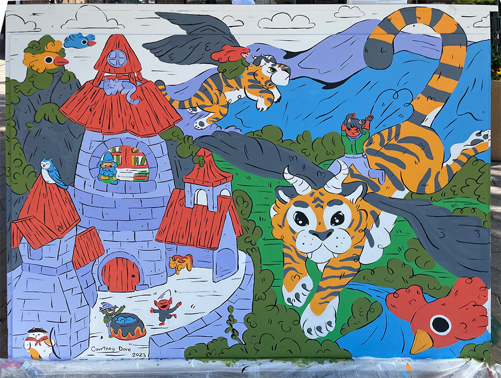 Completed mural back