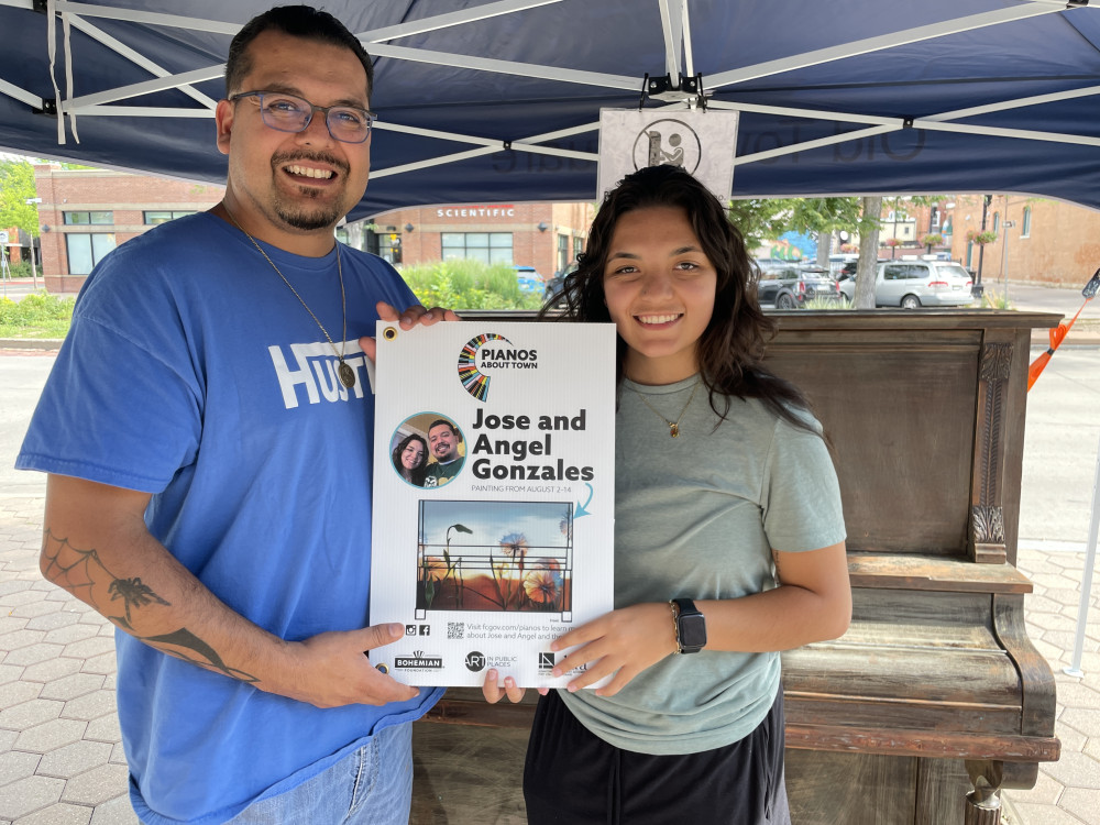 Angel and Jose before beginning their mural