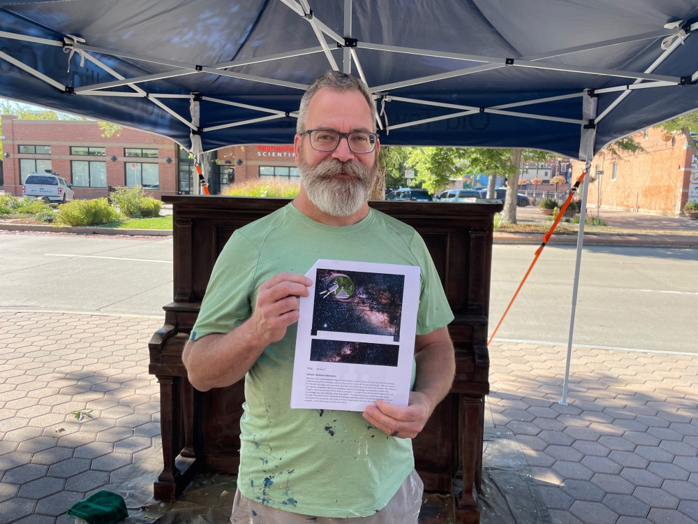 Ron before starting his mural