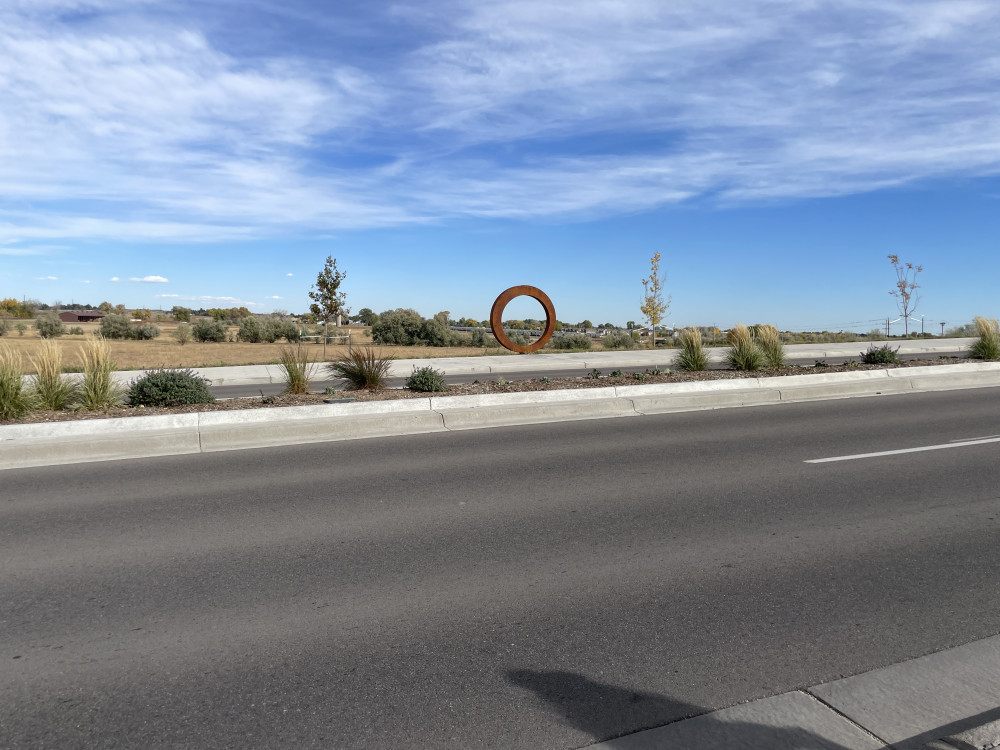 large ring on the east side of of the street.