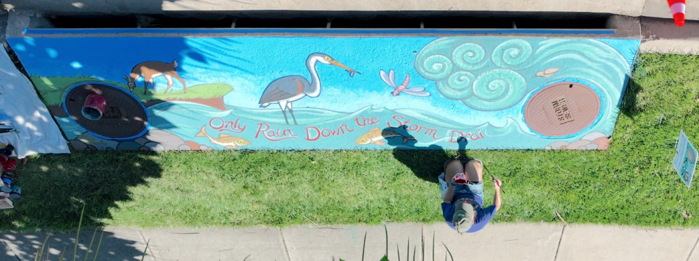 Storm drain mural.