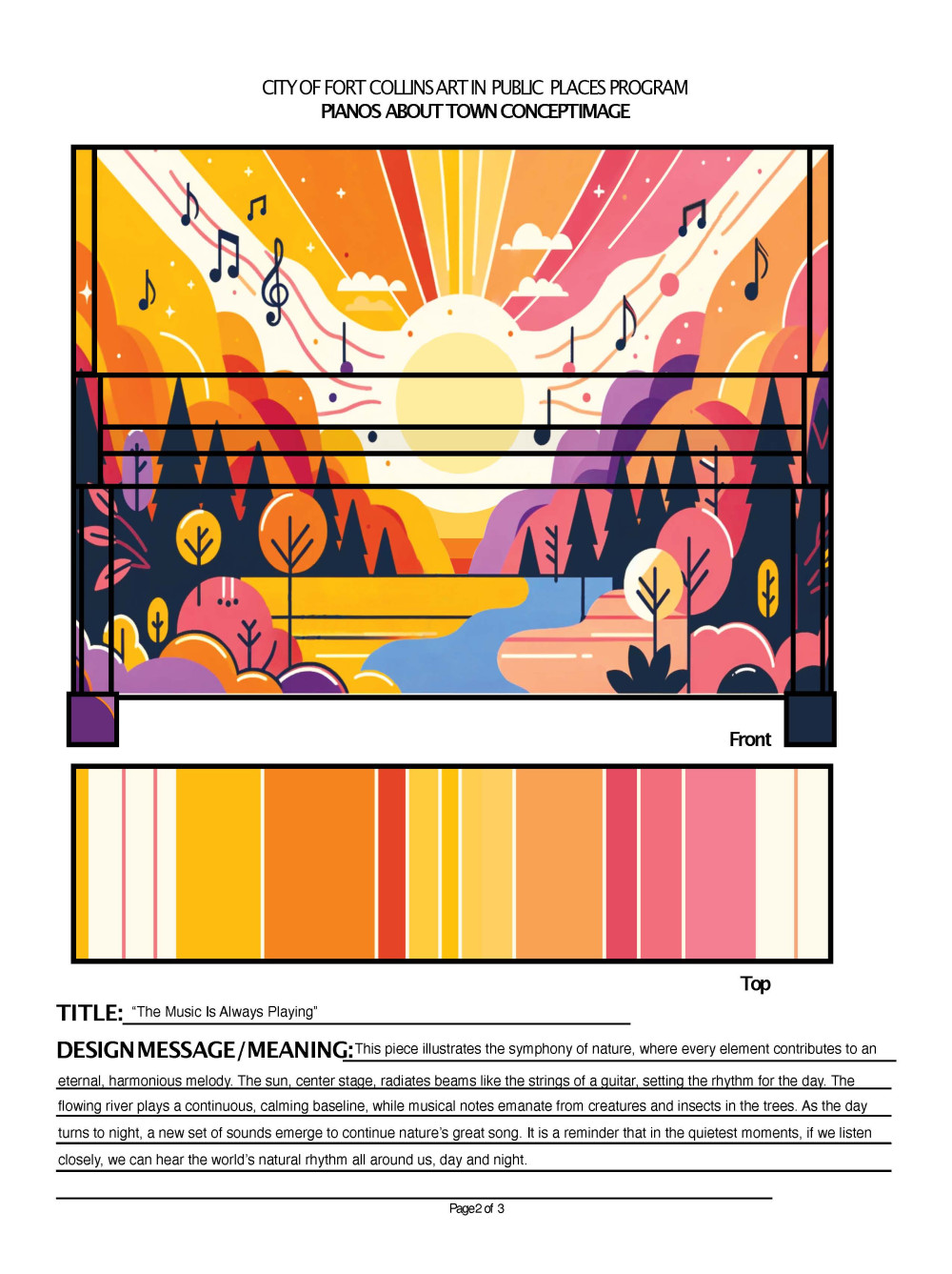 Front and top of mural design