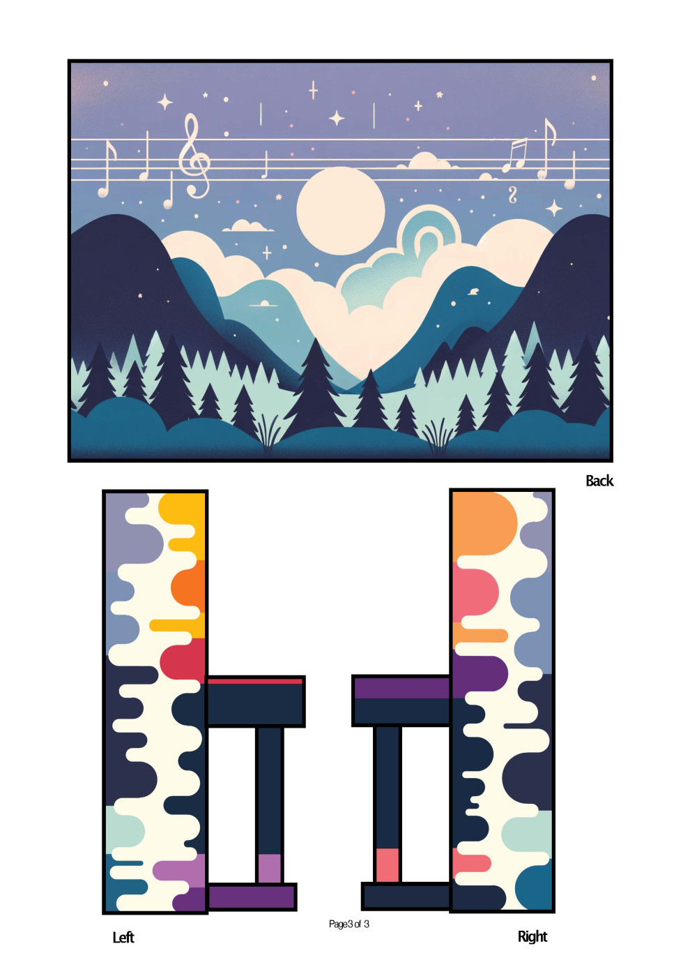 Back and sides of mural design