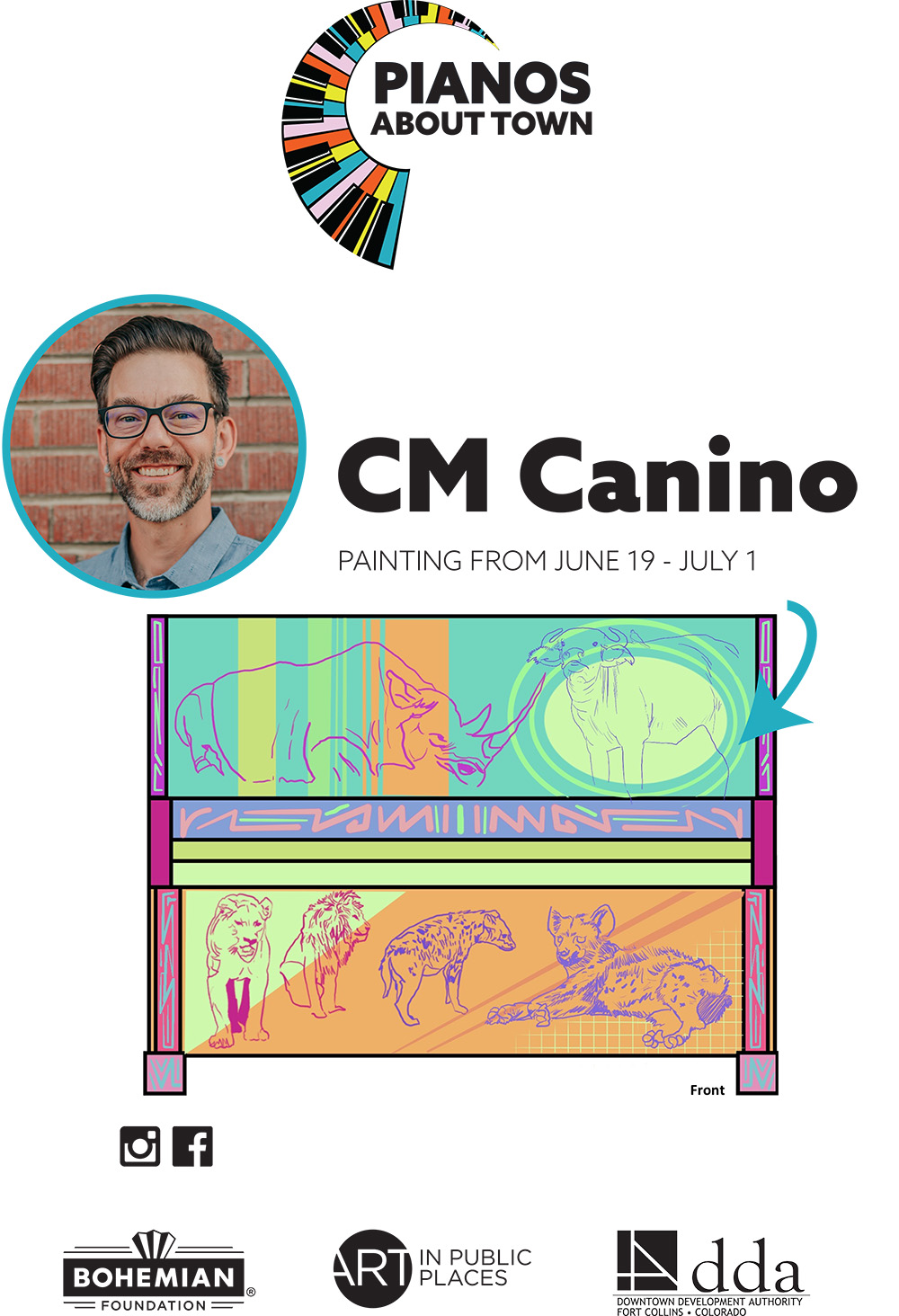 CM and his mural design