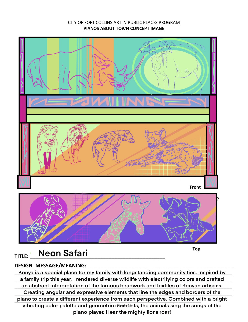 front and top of mural design