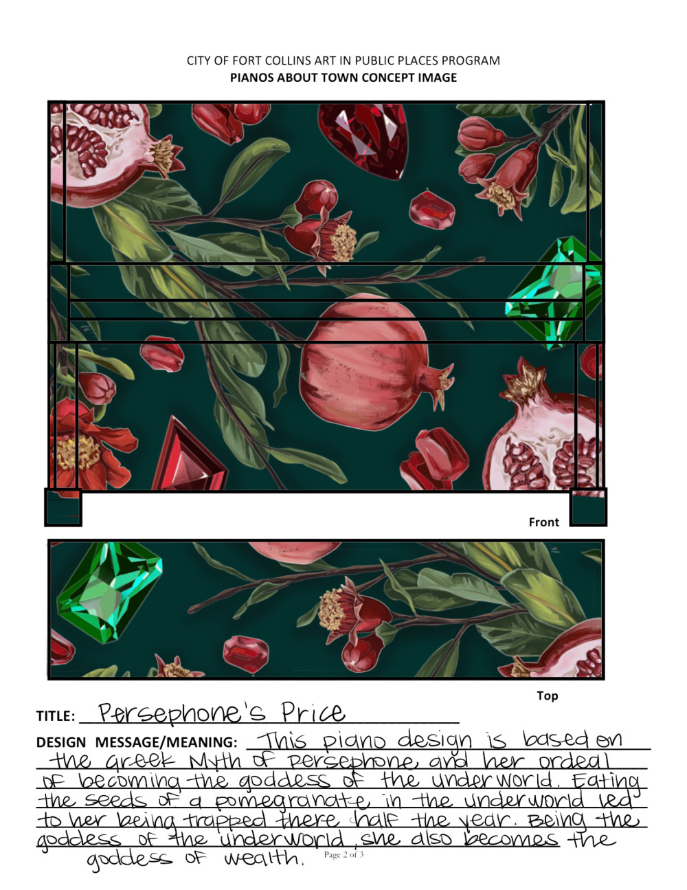 front and top of mural design