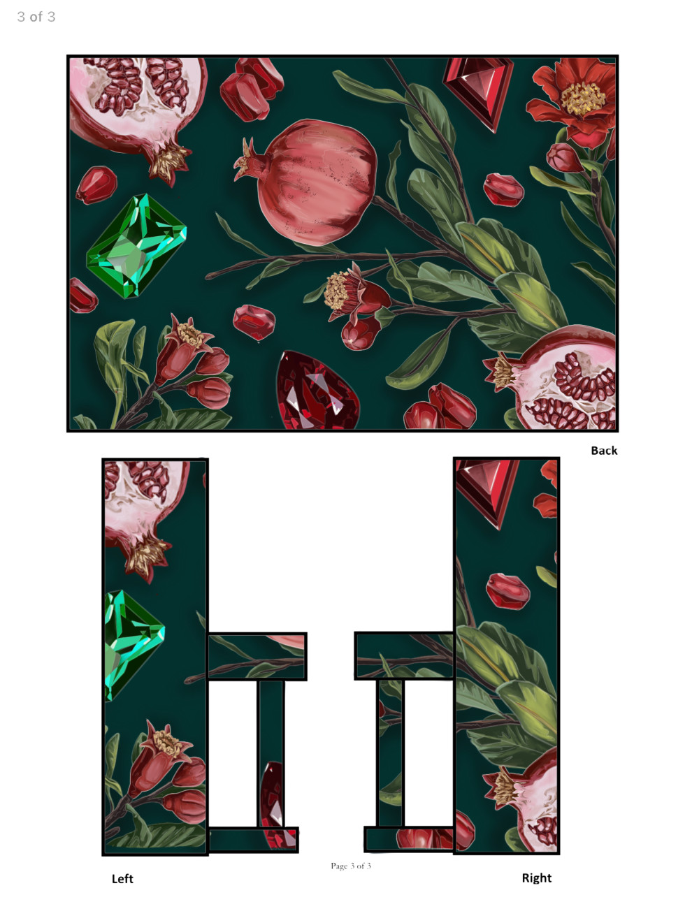 Back and sides of mural design.