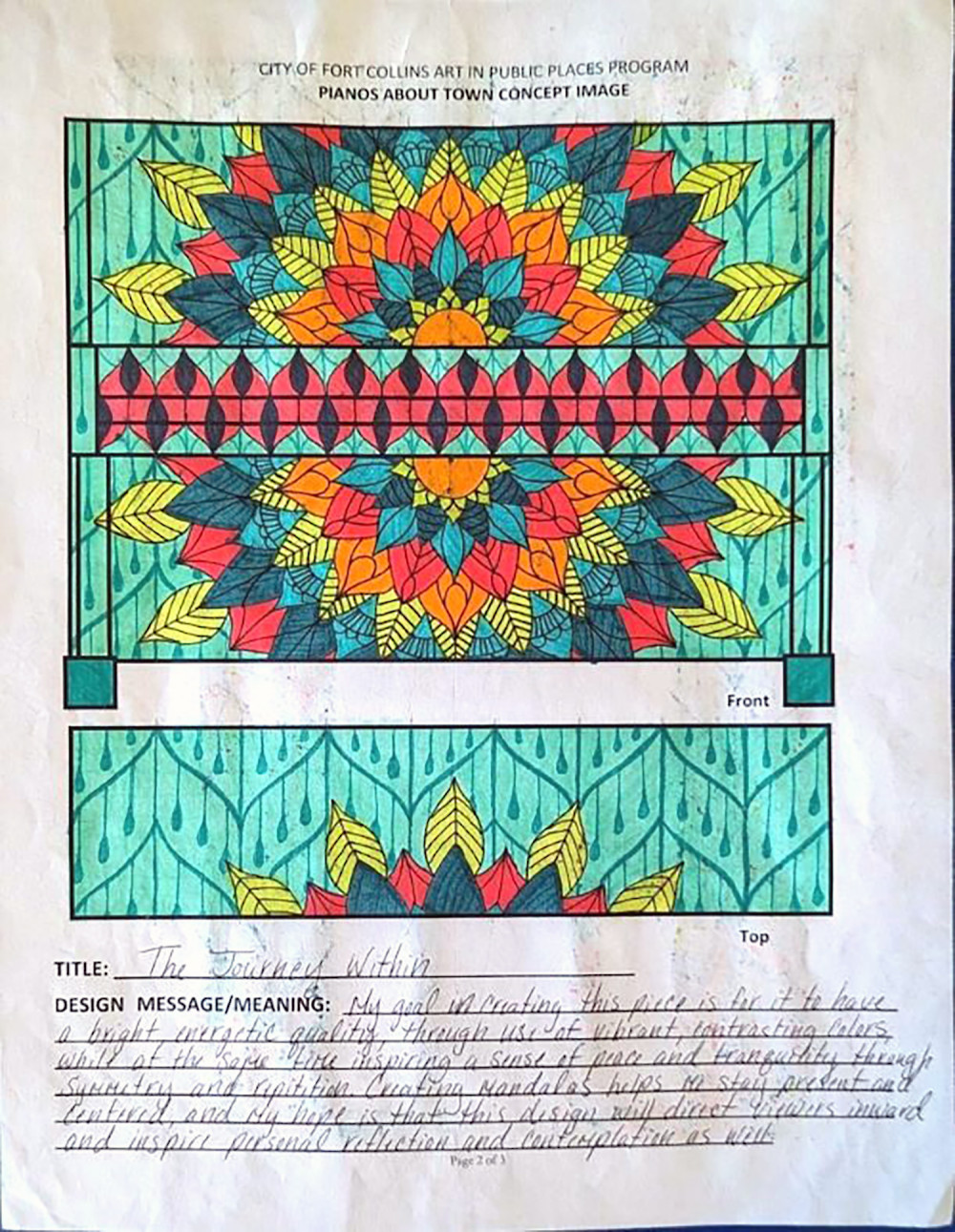 front and top of mural design