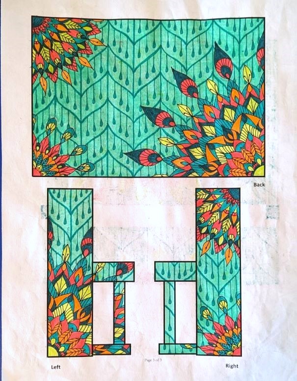 Back and sides of mural design.