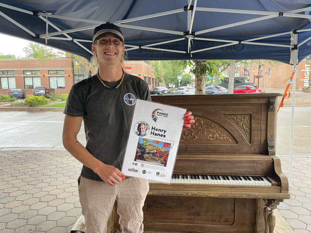 Henry and his mural design