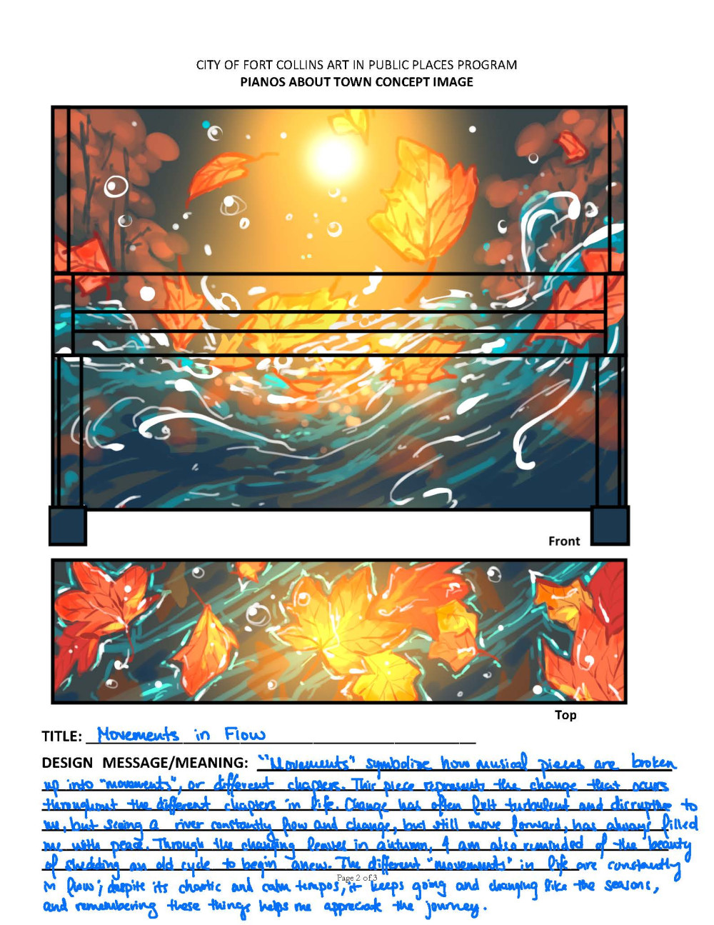 front and top of mural design