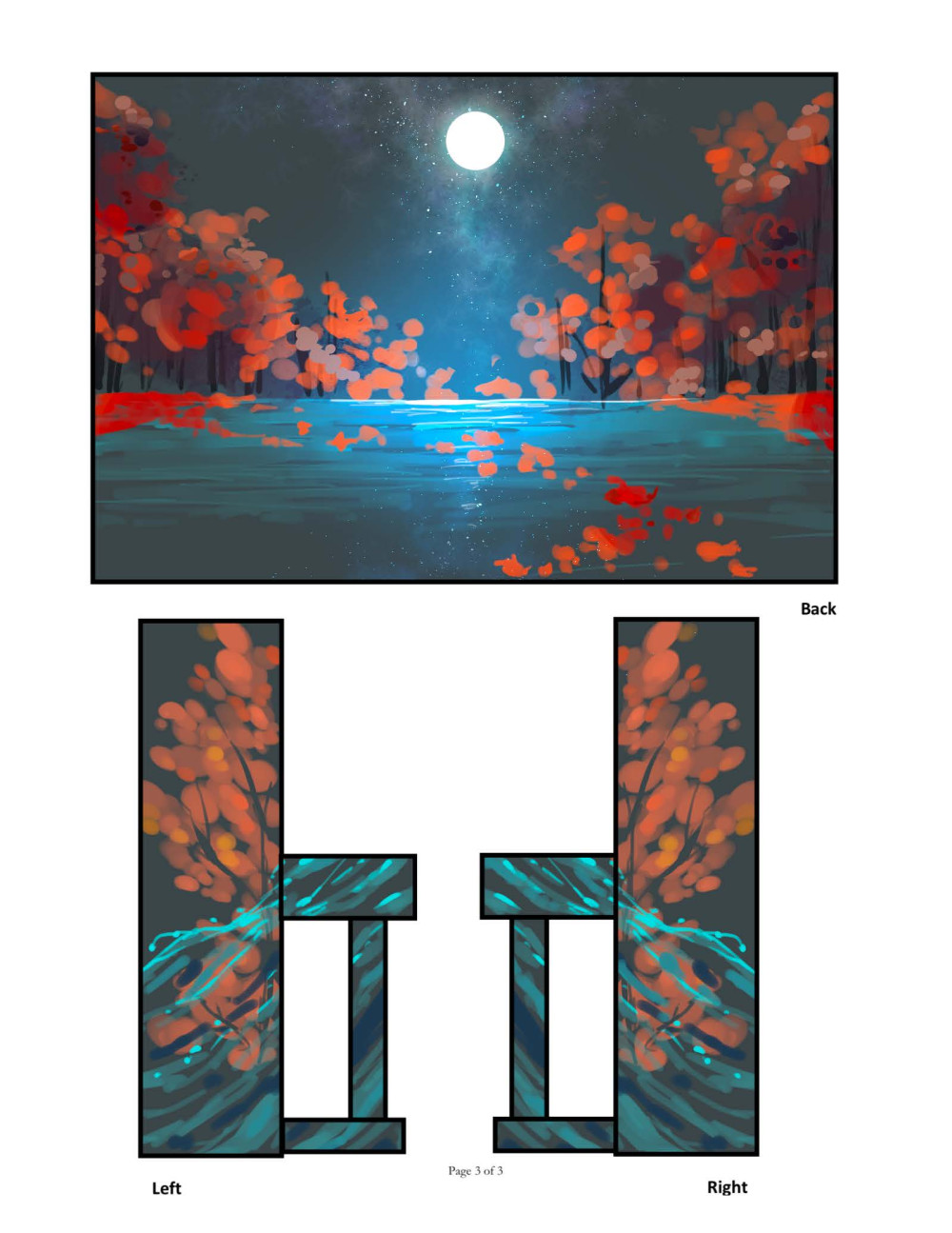 Back and sides of mural design.