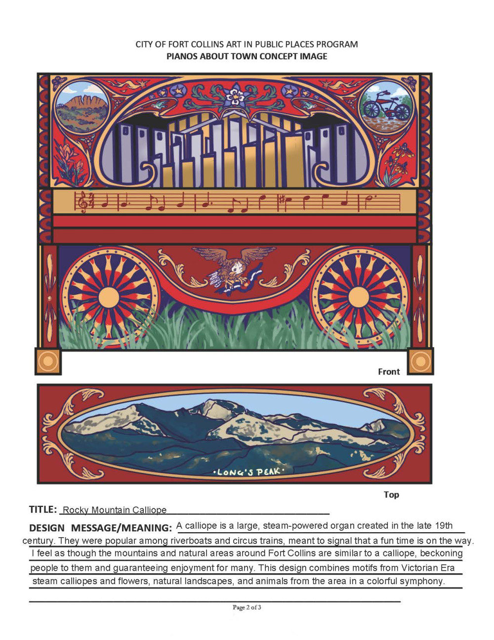 front and top of mural design