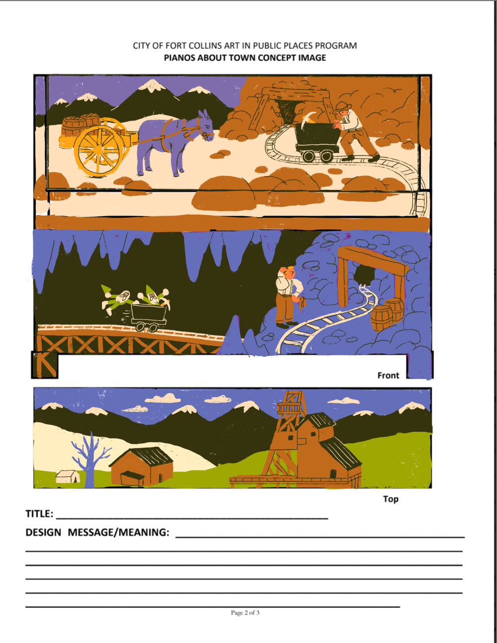 front and top of mural design
