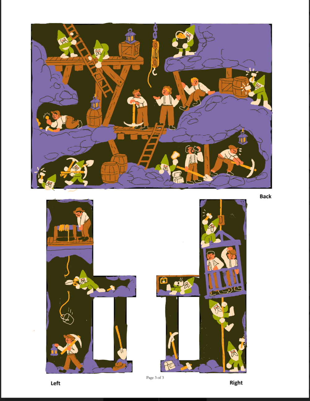 Back and sides of mural design.