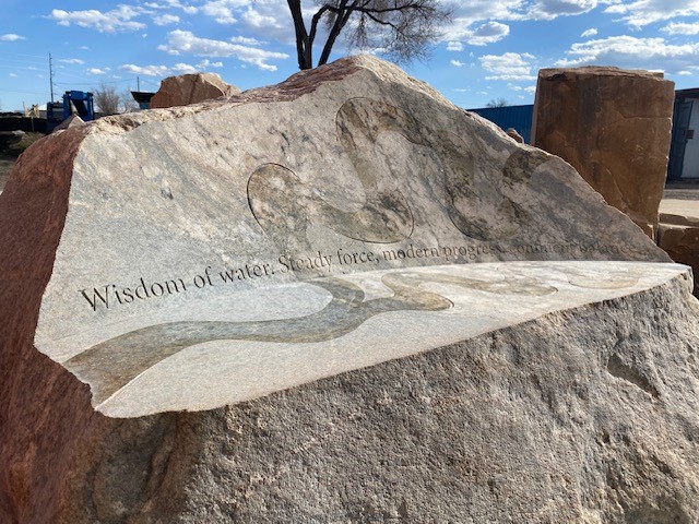 detail of bench carving