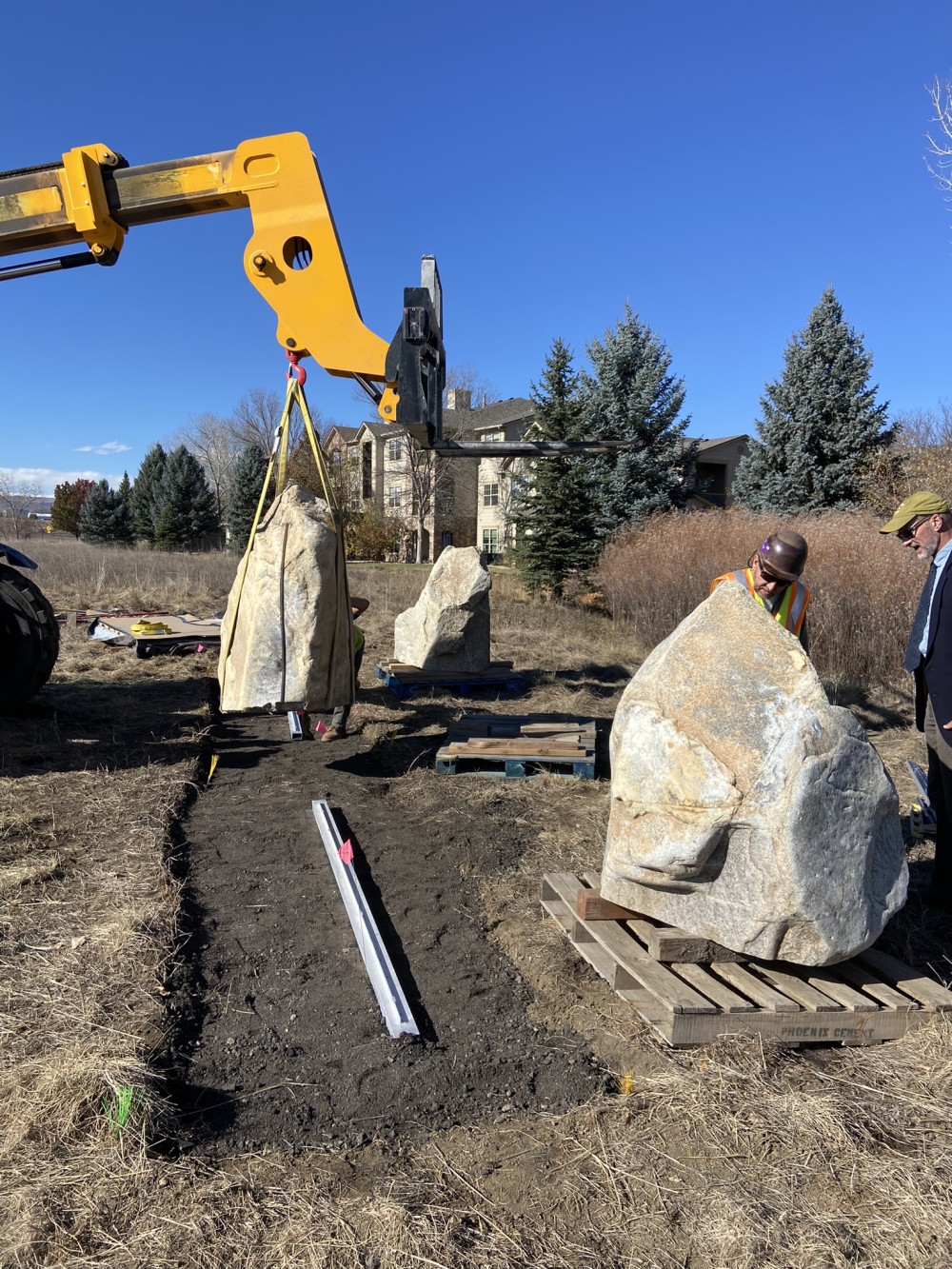 moving large stones into place