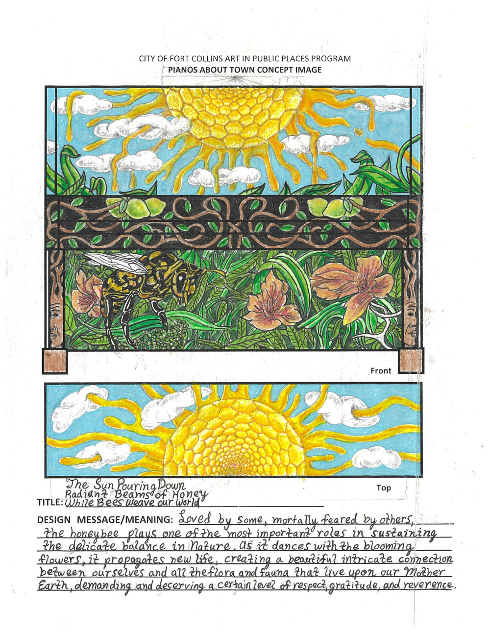 front and top of mural design