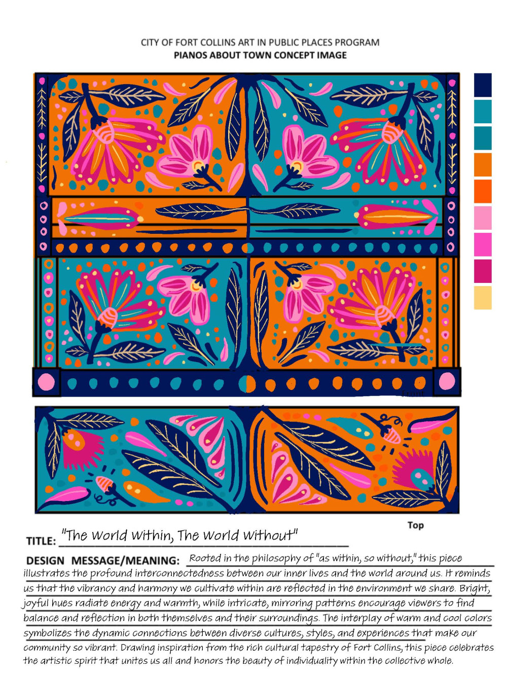 front and top of mural design