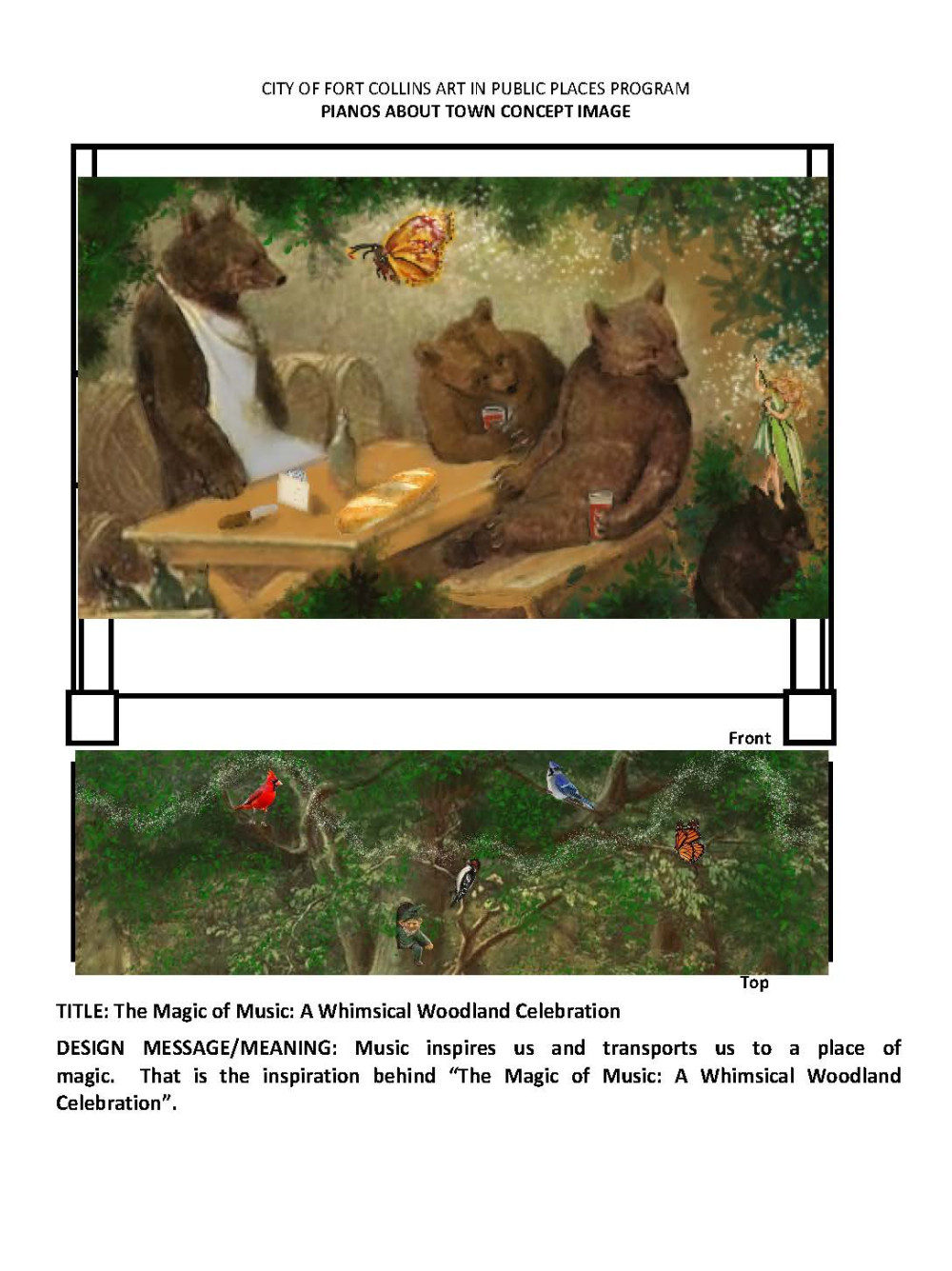 front and top of mural design