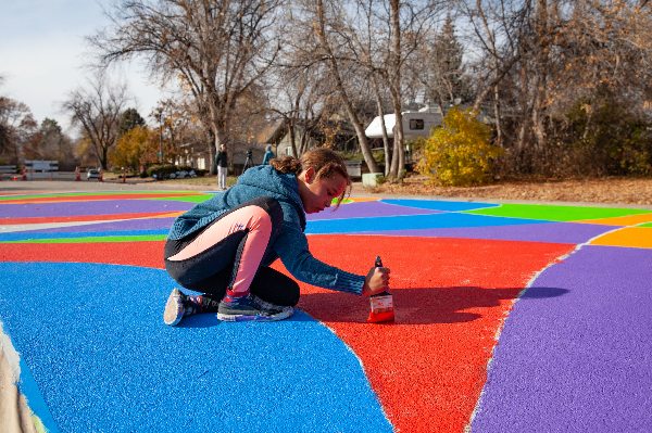 Asphalt art on a street