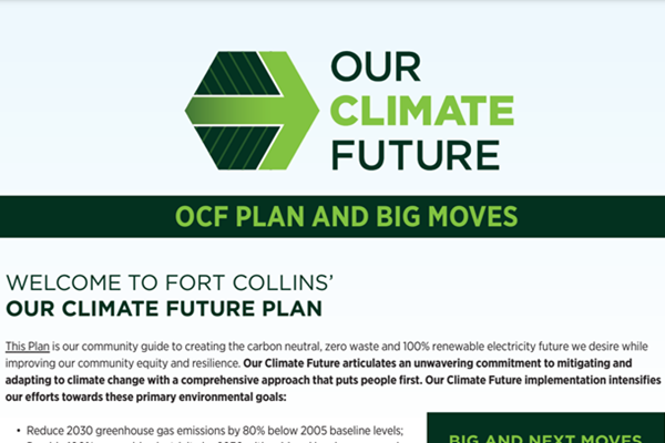 Image of first part of first page of Our Climate Future two page summary.