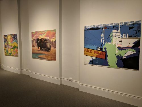 Artwork by Selina Karim, Werner Schreiber, and Amelia Caruso (left to right)