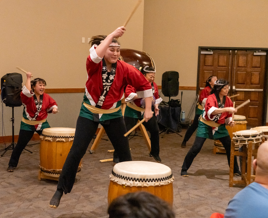 Denver Taiko performs during 2025 Asian Lunar New Year event.