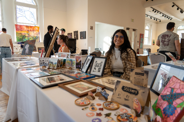 A local artist vends at Harmony in Diversity in Feb. 2025.