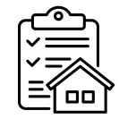 Icon indicating a permit for something to do with a building